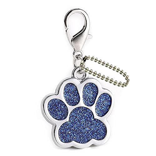 EUSFIYY Namensschild Hundemarke Personalisierter gravierter Edelstahlanhänger für Katze Hundehalsband Welpen ID-Tag Anti-verlorene Tiernamensschilder-A4-blau-Angepasst von EUSFIYY