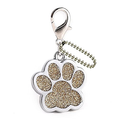 EUSFIYY Namensschild Hundemarke Personalisierter gravierter Edelstahlanhänger für Katze Hundehalsband Welpen ID-Tag Anti-verlorene Tiernamensschilder-A5-Gold-Angepasst von EUSFIYY