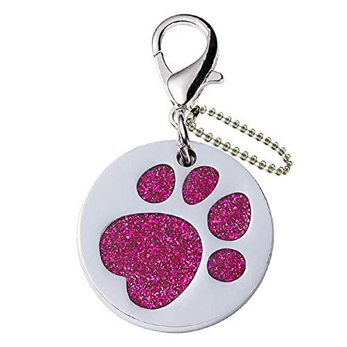 EUSFIYY Namensschild Hundemarke Personalisierter gravierter Edelstahlanhänger für Katze Hundehalsband Welpen ID-Tag Anti-verlorene Tiernamensschilder-B2-Rose-Angepasst von EUSFIYY