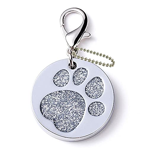 EUSFIYY Namensschild Hundemarke Personalisierter gravierter Edelstahlanhänger für Katze Hundehalsband Welpen ID-Tag Anti-verlorene Tiernamensschilder-B6-Weiß-Angepasst von EUSFIYY