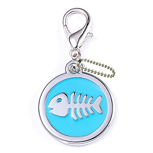 EUSFIYY Namensschild Hundemarke Personalisierter gravierter Edelstahlanhänger für Katze Hundehalsband Welpen ID-Tag Anti-verlorene Tiernamensschilder-F4-Blau-Angepasst von EUSFIYY