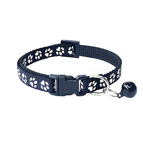 EUSFIYY Nylon Hundehalsband Personalisierte Benutzerdefinierte ID Katzenhalsband Name Welpenhalsband Für Hund Anti-Lost Pet Collar -Black von EUSFIYY