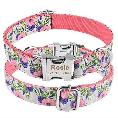 EUSFIYY Nylon Mode Unisex Hundehalsband Produkte Hundehalsbänder Benutzerdefinierte Gravur Name Hundehalsband Welpe Mittelgroß Personalisiertes Hundehalsband-G_S von EUSFIYY