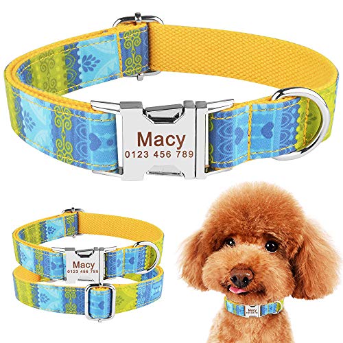 EUSFIYY Personalisierte Hundehalsband Samll Medium Large Dogs Benutzerdefinierte gravierte Haustier-ID Name Tag-L (35-56 cm) __ von EUSFIYY