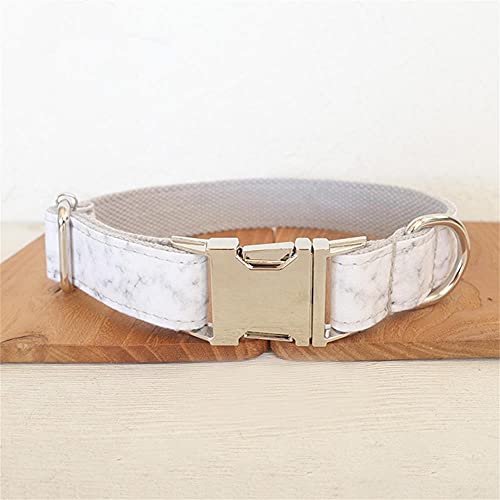 EUSFIYY Personalisiertes weißes Marmorier-Haustierhalsband Angepasstes Welpen-ID-Etikett Einstellbares Katzenzubehör Grundlegende Hundehalsbänder -Collar_XS von EUSFIYY