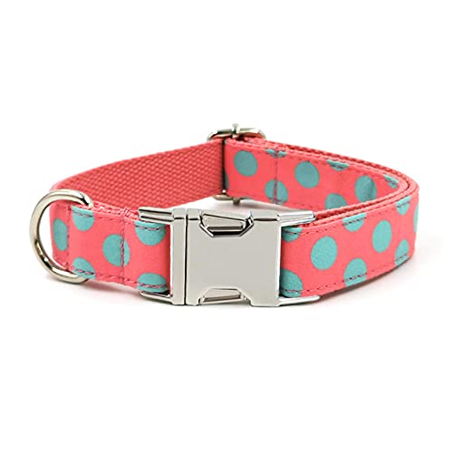 EUSFIYY bedrucktes Haustierhalsband Nylon-Hundehalsband Personalisiert Graviertes Welpen-ID-Namenshalsband für kleine mittelgroße große Hunde Mops-Dot_Collar_3_L von EUSFIYY