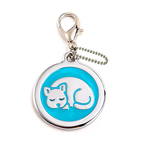 Namensschild Hundemarke Benutzerdefinierte Hundemarke Personalisierte Haustier Hundehalsband Welpen Katze ID Halsband Tags Edelstahl Haustier Zubehör für kleine Hunde Katze-E4-Blau-Angepasst von EUSFIYY