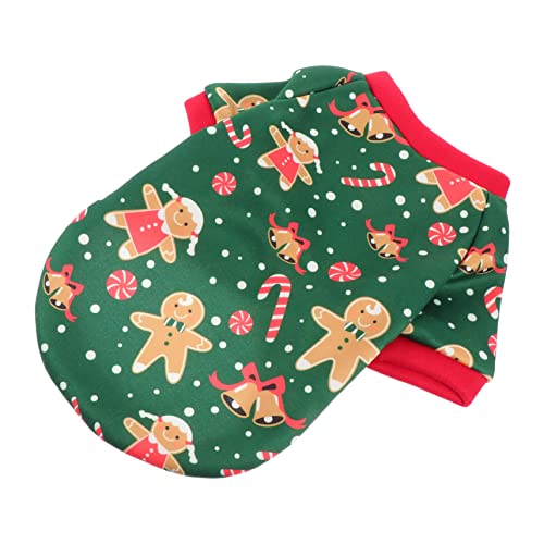 1 x Weihnachtskleidung für Hunde, Weihnachtskostüm für Haustiere, Weihnachtsmannkostüm, kleine Hundekleidung, Welpen-Cosplay-Pyjama, Weihnachtsmantel für Hunde, Haustier C (Grün, 20 x 30 cm) von EUTYRG