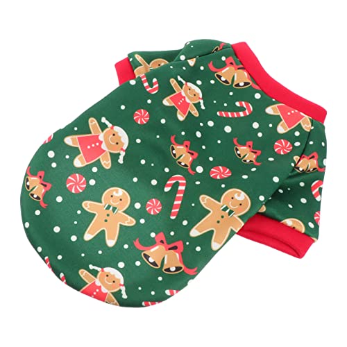 1 x Weihnachtskleidung für Hunde, Weihnachtskostüm für Haustiere, Weihnachtsmannkostüm, kleine Hundekleidung, Welpen-Cosplay-Pyjama, Weihnachtsmantel für Hunde, Haustier C (Grün, 23 x 35 cm) von EUTYRG