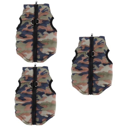 2-teiliges Welpenkostüm, ärmelloses Nachthemd, Hundekostüm, Winter-Hundeoverall, Katzenbekleidung, Wintermantel, warmer Mantel für den Winter, für Hunde (Camouflage, Sx3-teilig) von EUTYRG