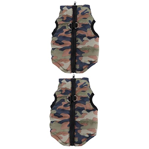 2-teiliges Welpenkostüm, ärmelloses Nachthemd, Hundekostüm, Wintermantel, Hundeoverall, Katzenbekleidung, warmer Mantel für den Winter, für Hunde (Camouflage, Sx2pcs) von EUTYRG