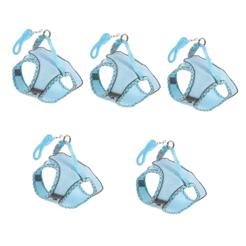 4 Sets Hundegeschirr mit reflektierendem Effekt, Haustier-Hundeweste, Geschirr, Welpengeschirr für kleine Hunde, Geschirr für große Hunde(blau, 48 x 44 x 19 cm, 5 Stück) von EUTYRG