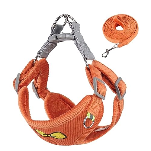 Best Pet Supplies Verstellbares Hundegeschirr zum Spazierengehen, Joggen, Ganzkörper-Anti-Zug-Weste mit D-Ring für die Leine (Orange, Extragroß) von EUTYRG