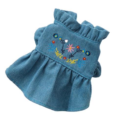 Blumen Hundekleid Blau Pullover Weste Sommer Weste Pullover Shirt Blau Sommerkleid Hundeweste Hundetuch Haustier Jeans Kleidung Pupp von EUTYRG