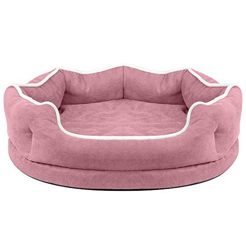 EUTYRG Wasserdichtes Hundebett aus Memory Foam für den Winter: Weich, warm und rosa! Große Größe mit abnehmbarem Bezug für das gemütliche Loungesofa Ihres Hundes von EUTYRG