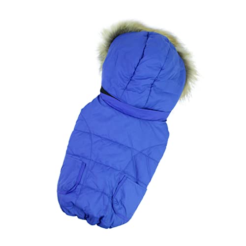 Hundekleidung, Baumwollfutter, Jacken für Baumwollkleidung, Winterweste für Hunde, warmer Mantel für Hundewelpen-Outfits, Welpen-Kapuzen-Co (Blau XL) von EUTYRG