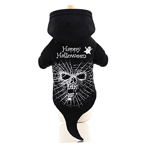 Partykostüm für Haustiere, Hundepullover, Halloween-Hundepyjama, Totenkopf-Hundepullover, Haustier-Kapuzenpullover, Kostüm für Katzen, Hundebekleidung, Halloween P (AL) von EUTYRG