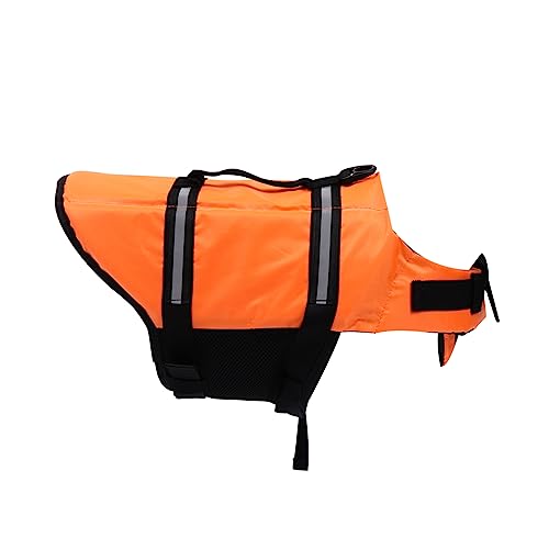 Tragbare Schwimmweste für Ruderboote von Haustieren, Badeanzug, Schwimmmantel für Welpen, für den Sommer, Schwimmweste, Schwimmwesten für Hunde, Größe L (Orange L) von EUTYRG