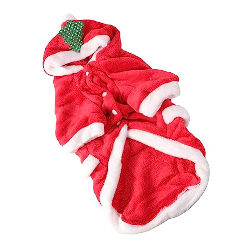 Winterkleidung für Hunde, Halloween-Kostüme, Outfits für kleine Hunde, Weihnachtsoutfits für Hunde, Weihnachtsoutfits für Haustiere, Winter-Kapuzenpullover für Hunde (Rot, XL) von EUTYRG