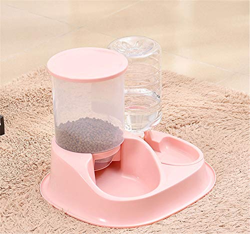 EUYIMOMO futterautomat Katze,Futterschale mit großer Kapazität, automatisches Trinkwasser für Katzen und Hunde, Keine Haustierschale in Pink von EUYIMOMO