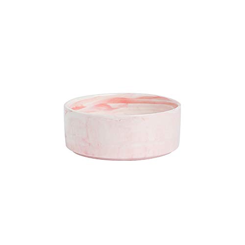 EUYIMOMO futternapf Katze,Cat Bowl Keramik Pet Bowl, Halsschutz Trink Marmor Pet Bowl-Pink Medium von EUYIMOMO