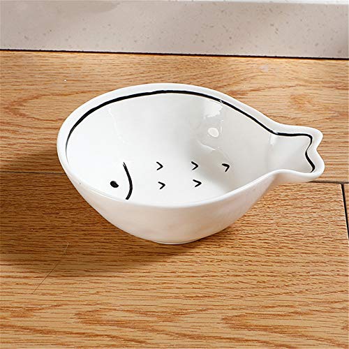 EUYIMOMO futternapf Katze,Keramik Kätzchen Pet Bowl, Dosenfutter Katzenfutter Hundefutter Pet Bowl-Kleine Fischschale von EUYIMOMO