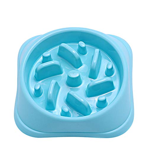 EUYIMOMO futternapf Katze,Plastic Pet Slow Food Bowl, Anti-Choke-Schüssel Slow Food Bowl-Blau von EUYIMOMO