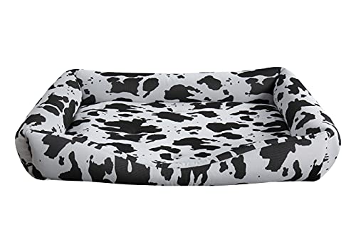 EVERGREENWEB Hundebett, weich, mit wendbarem Kissen, Größe 65 x 85 cm, Farbe Militärfarben, Komfort für mittelgroße Hunde, Matratze für mittelgroße Hunde, Yago Cow von EVERGREENWEB MATERASSI & BEDS