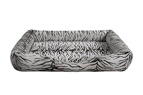 EVERGREENWEB Hundebett, weich, mit wendbarem Kissen, Größe 90 x 115 cm, Farbe Militärfarben, Komfort für große Hunde, Matratze für große Hunde, Yago Mini Tiger von EVERGREENWEB MATERASSI & BEDS