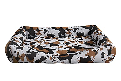 EVERGREENWEB Hundebett, weich, mit wendbarem Kissen, Größe 90 x 115 cm, Militärfarben, Komfort für große Hunde, Matratze für große Hunde, Yago Python von EVERGREENWEB MATERASSI & BEDS