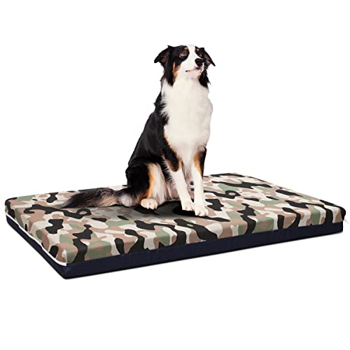 EVERGREENWEB Hundebett für den Innenbereich, groß, orthopädische Matratze, Haustierbett, abnehmbarer und waschbarer Bezug für Hunde, mit Massagebezug, Camouflage-Gewebe, PETLOVE von EVERGREENWEB MATERASSI & BEDS