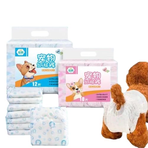 EVERZONE Hundewindeln für männliche Hunde, 10 Stück, Einweg-Hundewindeln (XS (10,2–35,6 cm), weiblich), Weiß von EVERZONE