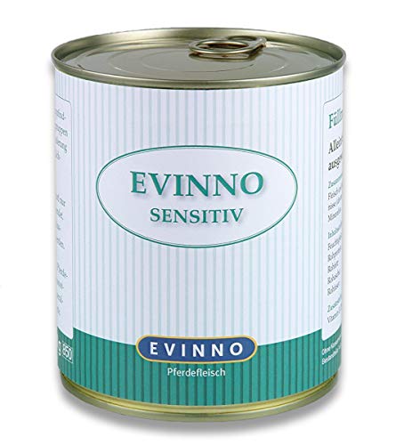 Evinno Sensitiv Pferdefleisch 800g Dose Single Protein Nassfutter Hundenahrung Schonkost für den sensiblen Hund oder auch bei Futtermittelunverträglichkeit (12x800g) von EVINNO