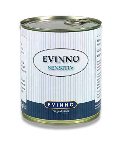 Evinno Sensitiv Ziegenfleisch 800g Dose Single Protein Nassfutter Hundenahrung Schonkost für den sensiblen Hund oder auch bei Futtermittelunverträglichkeit (24x800g) von EVINNO