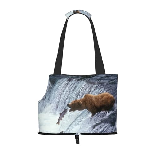 Bear Wallpapers Tragbare Haustiertragetasche - Stilvolle Hundetasche & Katze Reisetasche, Faltbare Haustierhandtasche für kleine Hunde, Katzen & andere kleine Haustiere von EVIUS