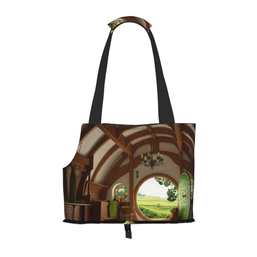 Beautiful Village Tragbare Haustiertragetasche - Stilvolle Hundetasche & Katze Reisetasche, Faltbare Haustierhandtasche für kleine Hunde, Katzen & andere kleine Haustiere von EVIUS