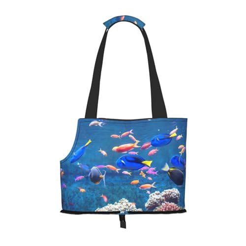 Fishs Tragbare Haustiertragetasche - Stilvolle Hundetasche & Katze Reisetasche, Faltbare Haustierhandtasche für kleine Hunde, Katzen & andere kleine Haustiere von EVIUS