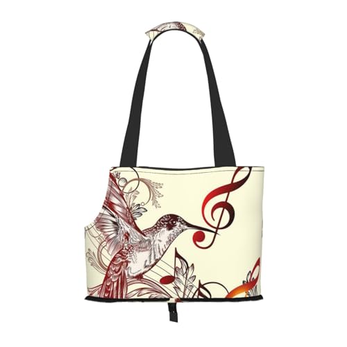 Flying Bird Musiknoten Tragbare Haustier Tragetasche - Stilvolle Hund Tote & Katze Reisetasche Faltbare Haustier Handtasche für Kleine Hunde Katzen & Andere Kleine Haustiere von EVIUS