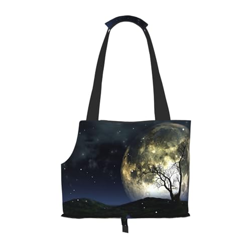 Galaxy Moon bedruckte Haustier-Tragetasche, Reisetasche, Rucksack, Tragetasche, Schultertasche für U-Bahn, Einkaufen, Wandern, Reisen von EVIUS