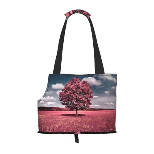 Schöne Tragetasche für Haustiere, mit rosa Baum, für Reisen, Welpen, Hunde, Schultertasche, für U-Bahn, Einkaufen, Wandern, Reisen von EVIUS