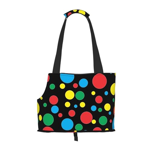 Twister Polka Dots Tragbare Haustiertragetasche - Stilvolle Hundetasche & Katze Reisetasche Faltbare Haustier Handtasche für Kleine Hunde, Katzen & Andere Kleine Haustiere von EVIUS