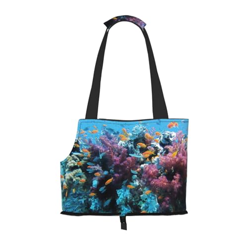 Undersea World bedruckte Haustier-Tragetasche, Reisetasche, Rucksack, Tragetasche, Schultertasche für U-Bahn/Einkaufen/Wandern/Reisen von EVIUS