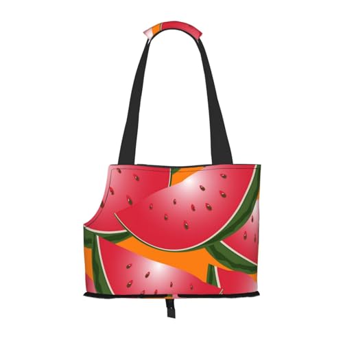 Wassermelonenscheibe bedruckte Haustier-Tragetasche, Reisetasche, Rucksack, Tragetasche, Schultertasche für U-Bahn/Einkaufen/Wandern/Reisen von EVIUS