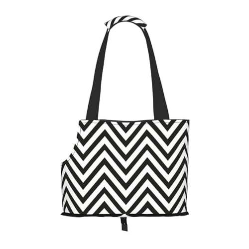 Zickzack Stripe Tragbare Haustiertragetasche - Stilvolle Hundetasche & Katze Reisetasche, Faltbare Haustierhandtasche für kleine Hunde, Katzen & andere kleine Haustiere von EVIUS