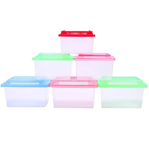 Aquarium/Aquarien Mini-Fischtank Tragbare Haustierkiste Klettern Zuchtkasten Zuchtkasten Reptil Square Box Hamster Transportzüchtung Schildkrötenkasten Desktop-Aquarium (Color : Random Color, Size : von EVSER