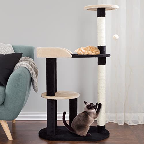 Kratzbaum Kletterbaum 3 Tier 42 in. Kratzbaum mit Kratzbaum Sprungplattform Katze Schleifklauensäule Katzen/Katzenkratzbaum von EVSER