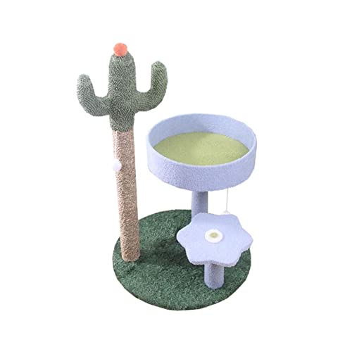 Kratzbaum Kletterbaum Cactus Katzenklettergerüst Dreilagiges Katzenkratzbrett Katzenkratzbaum Katzennest Sprungplattform Katzenspielzeug Katzen/Katzenkratzbaum (Color : Blauw) von EVSER