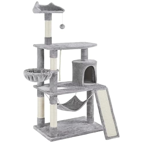 Kratzbaum Kletterbaum Kratzbaum mit Condo und Kratzbaum Tower Beige for Katzen Katzenkletterbaum Katzen/Katzenkratzbaum (Color : LightGray) von EVSER