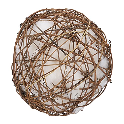 EVTSCAN 2 Stück Papageien beißen Spielzeug, hängen Rattan Ball Baumwolle Kauspielzeug Papageien beißen Kauen Spielzeug Vögel Zubehör(15cm) von EVTSCAN