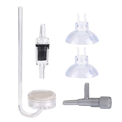 EVTSCAN Aquarium Diffusor, Aquarium Aquarium U-förmige Flache Basis Luftverteiler Saugnapf Rückschlagventil Kit, Wasserfilter(Kleine Tasse) von EVTSCAN